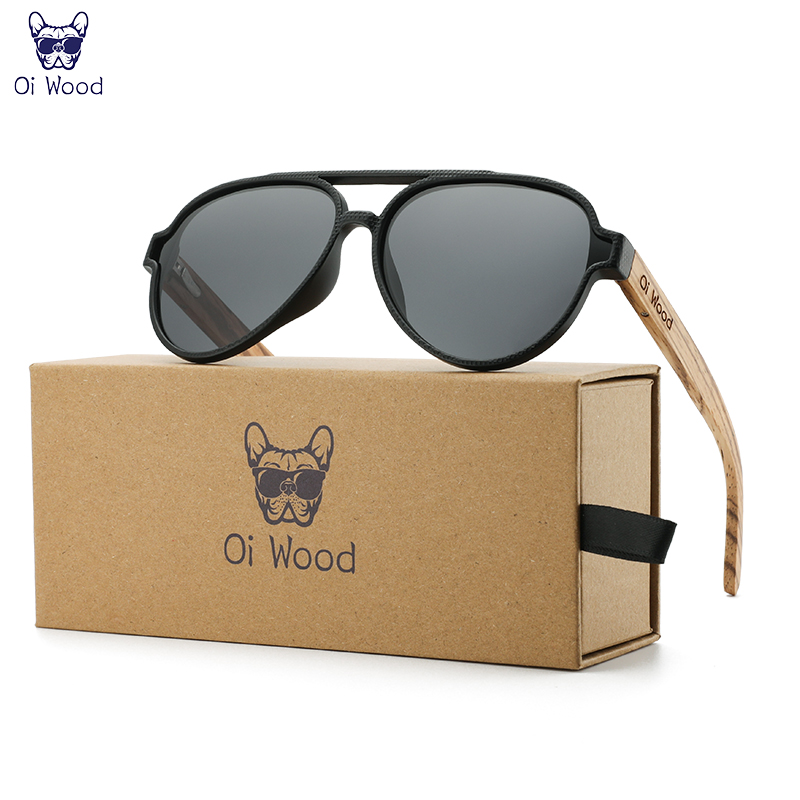 Sunglasses Aviator Polarized - Деревянные солнцезащитные очки Oi для женщин