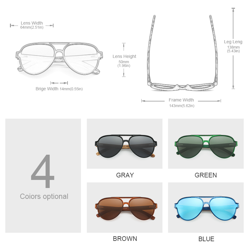 Деревянные солнцезащитные очки – обзор и цена Sunglasses Aviator Polarized