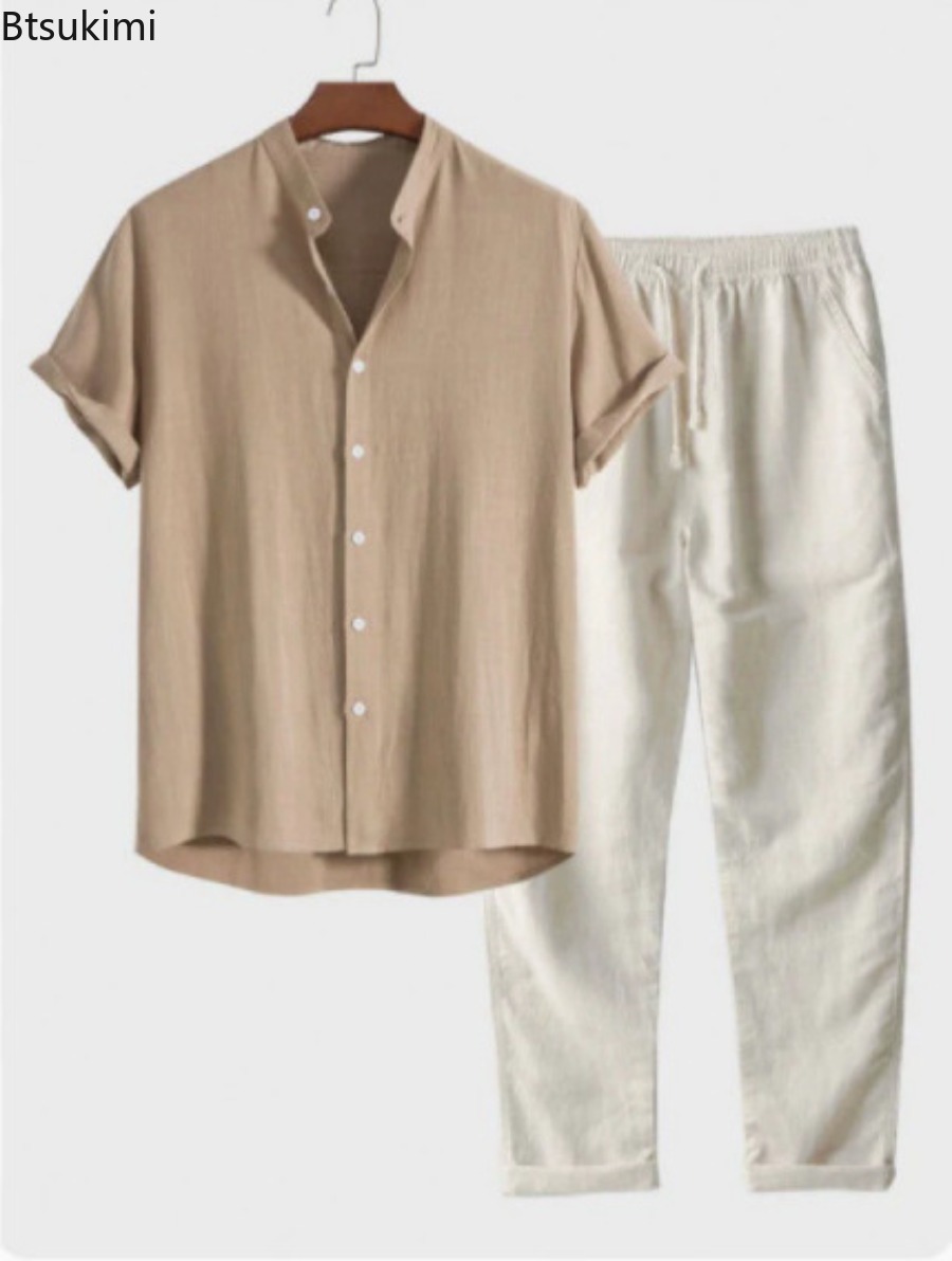 Мужской модный однотонный пляж – обзор и цена Short Linen Drawstring